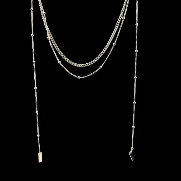 Ettika Layered Gold Tone‎ Beaded Chain Necklace Adjustable Minimalist Boho Chic - Picture 5 of 9